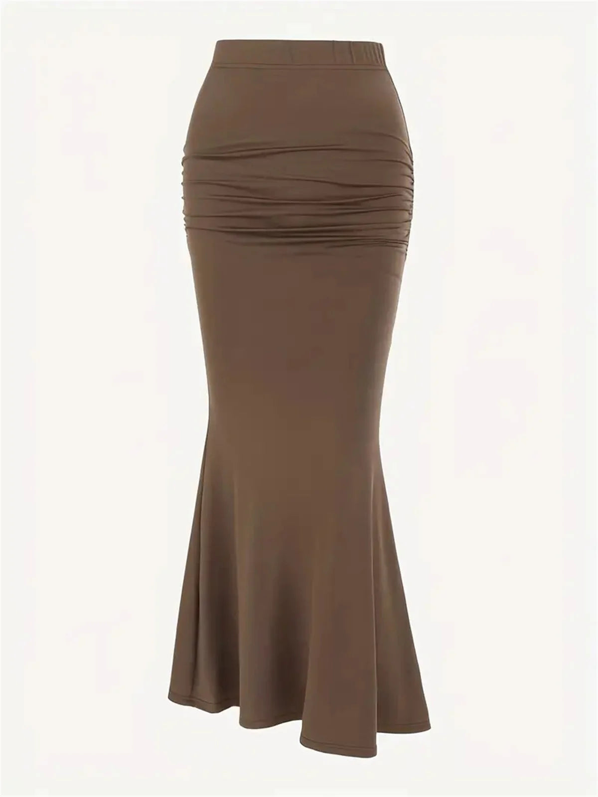 Women Solid Slim Fishtail Skirt Spring Summer New In Elegant Fashion High Waist Fold Skirts Lady Causal Street Short Dress Sexy